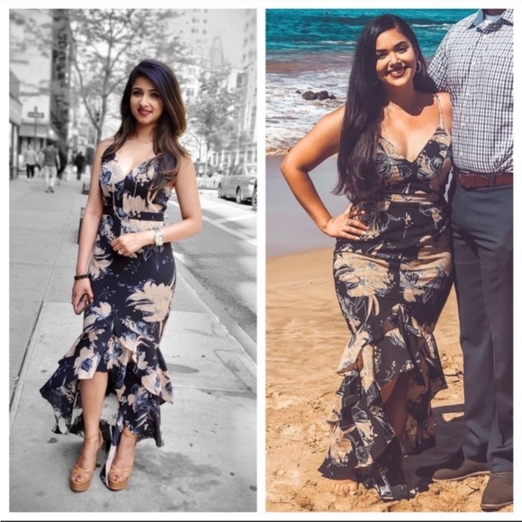 NWOT Lulus Darling Daylily Black Floral Print High-Low Maxi Dress Small - Picture 7 of 7